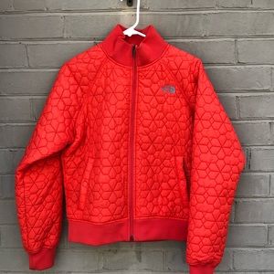 EUC North Face Size L Orange Bomber Jacket